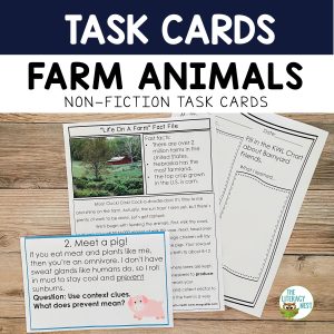 This is a featured image for the Task Cards: Farm Animals product.