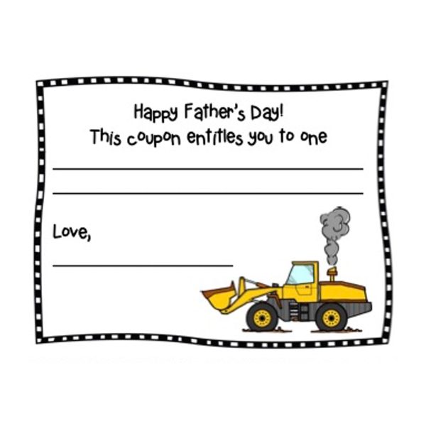This is a sample page from the Father’s Day Printable Coupons Freebie.