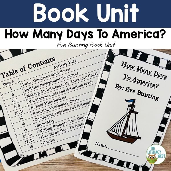 This is the featured image for How Many Days To America? book unit.