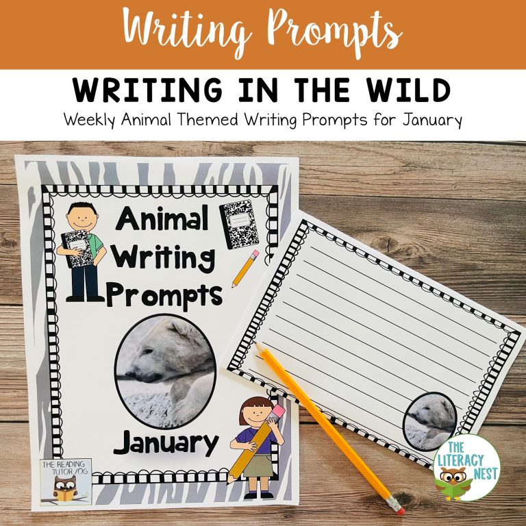 Literacy Centers: January | Animal Picture Writing Prompts Literacy Activities