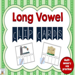 This is a featured image for the Long vowel clip cards product.