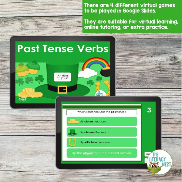 This is a sample page from the Verb Tenses Grammar Activities - St. Patrick's Day product.