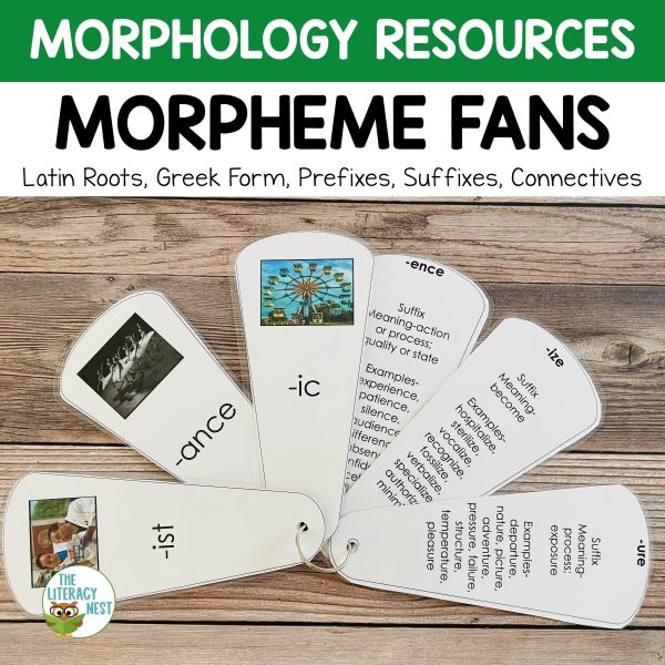 This resource includes over 140 morpheme fans for teaching prefixes, suffixes, Latin Roots, Greek combining forms and connectives.