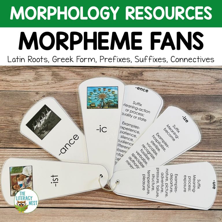 Morphology Activities Morpheme Fans for Prefixes, Suffixes, Roots, Greek Forms