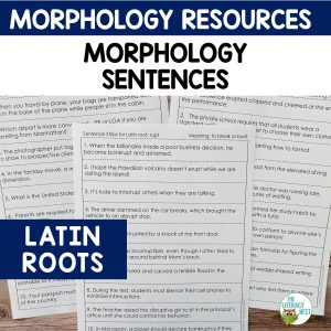 This resource includes over 41 pages of morphology sentences for Latin Roots. They’re a must have for your collection of morphology activities.