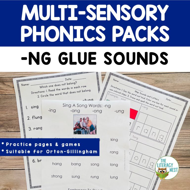 NG Glued Sounds Orton-Gillingham Multisensory Phonics Activities