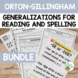 This image features sample pages from the Reading and Spelling Rules for Systematic Phonics and Orton-Gillingham BUNDLE.