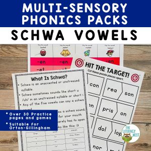 This is a featured image for the Schwa Sound Spelling Activities product.