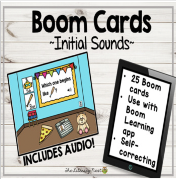 This is a featured image for the Phonemic Awareness boom cards.