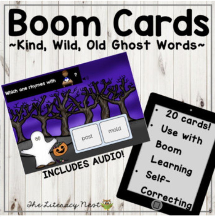 Boom Cards FREEBIE: Closed Syllable Exception -ind, -ild, -old, -ost
