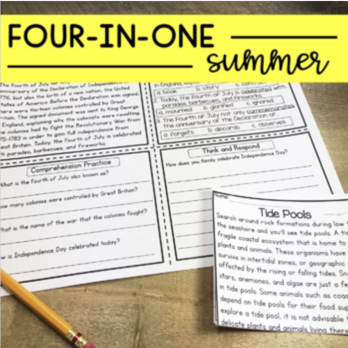 Reading Comprehension: Summer Passages | Upper Elementary | Virtual Learning