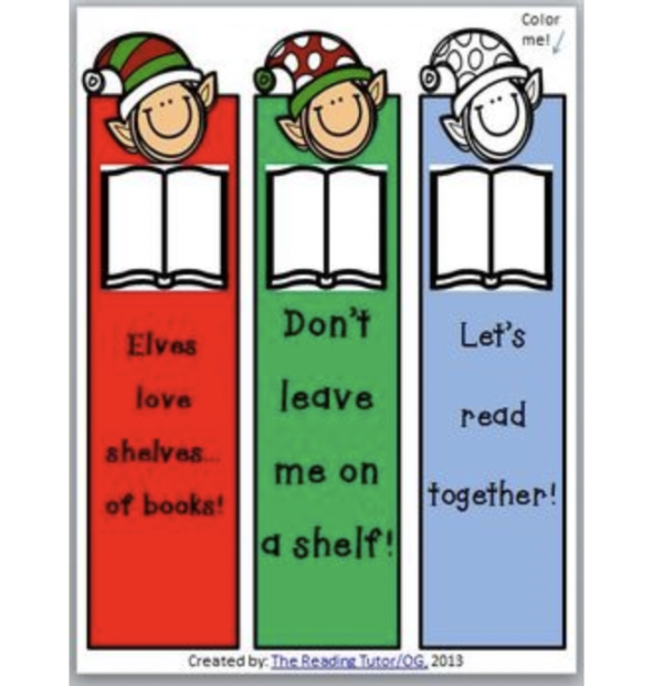 A sample image of Literacy Printables: Christmas Bookmarks
