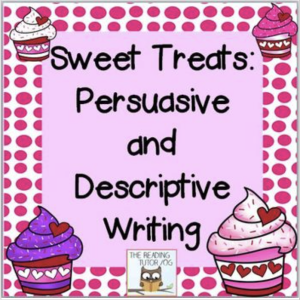 This is a featured image for the Writing Centers: February | Valentine's Day Activity Persuasive Descriptive product.