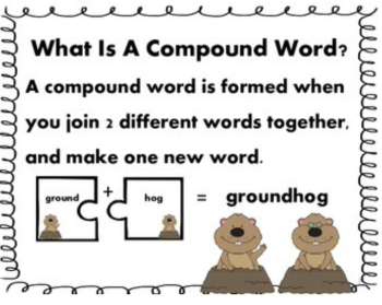 Groundhog Day Compound Words Activities for February Literacy Centers ...