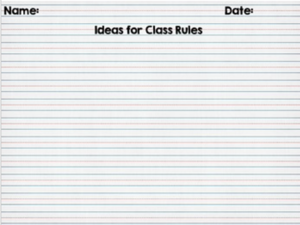 This is a sample page from the Classroom Rules: Brainstorm Set product.