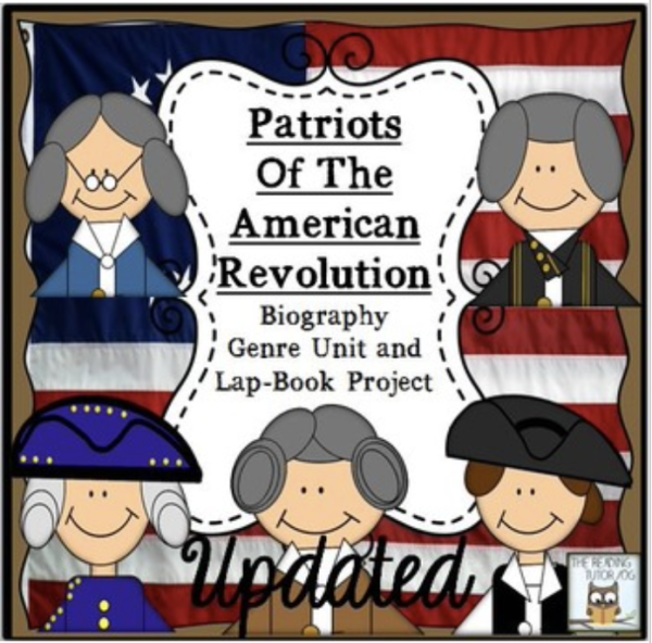 This is a featured image for the Revolutionary War Research Project and Lapbook.
