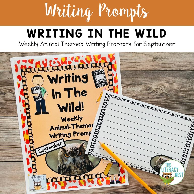 Literacy Centers: September | Weekly Writing Prompts Animal Themed Activities