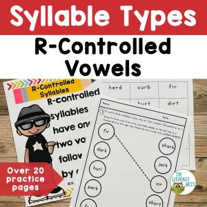 This is a featured image for the Syllable Types R-Controlled Vowels product.