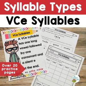 This is the featured image fore the Syllable Types VCe product.