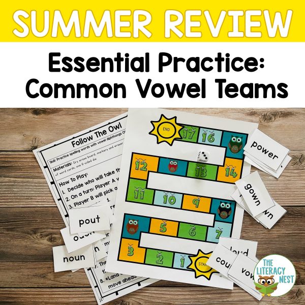 This is a featured image for the vowel teams and diphthongs product.