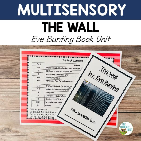 This is the featured image for The Wall: Eve Bunting Book unit study.