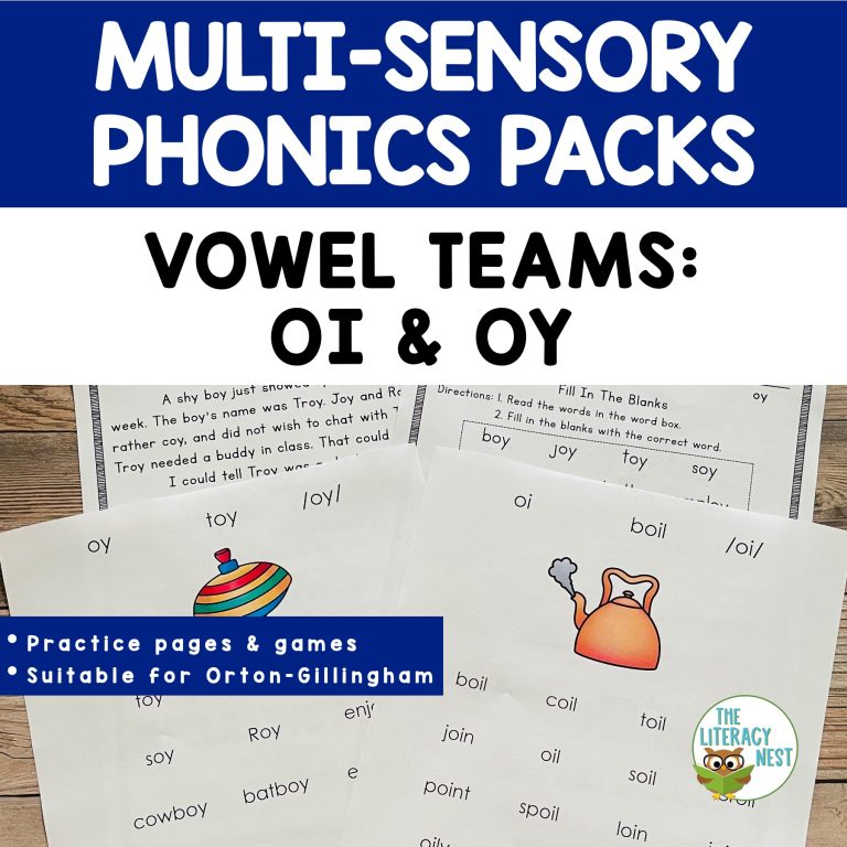 This is the featured image for the Diphthongs OI and OY Activities pack.