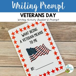 This is a sample page from the Writing Activity: Veterans Day Booklet and Prompt product.
