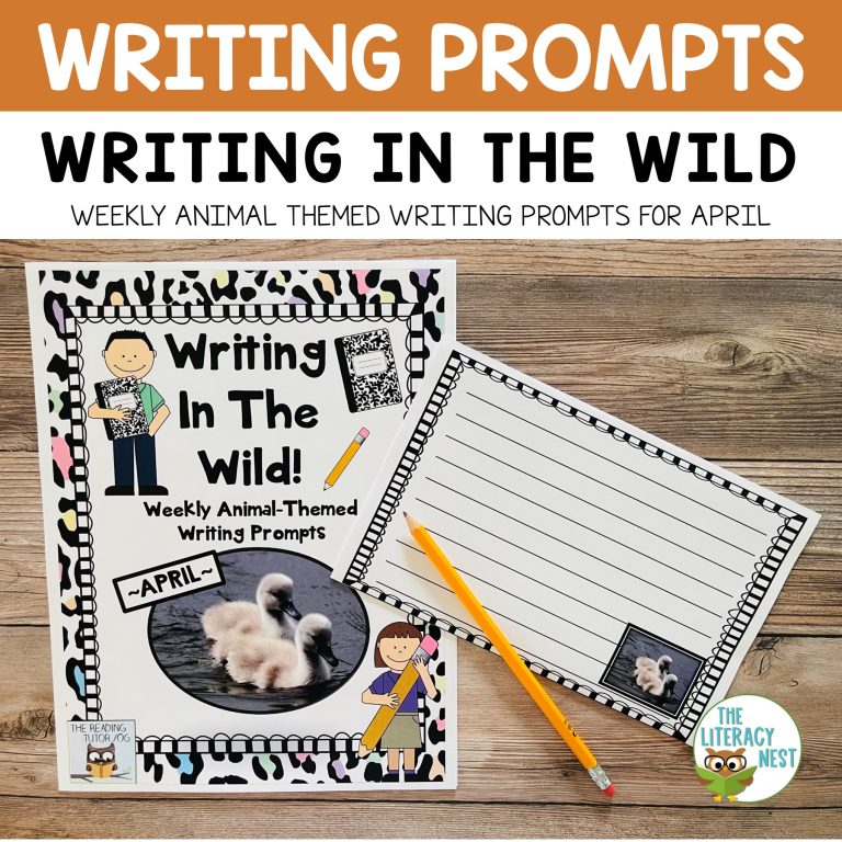Literacy Centers for April | Animal Picture Writing Prompts Activities