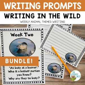 This resource features 48 animal picture narrative writing prompts for each week. Use them in the classroom or to create a summer writing packet.