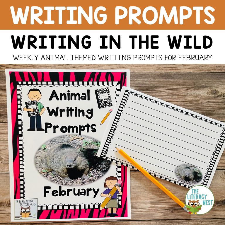 Literacy Centers for February | Animal Picture Writing Prompts Activities