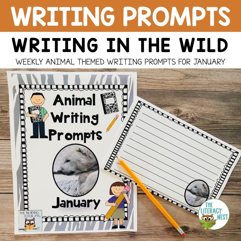 Literacy Centers for January | Animal Picture Writing Prompts Literacy Activities