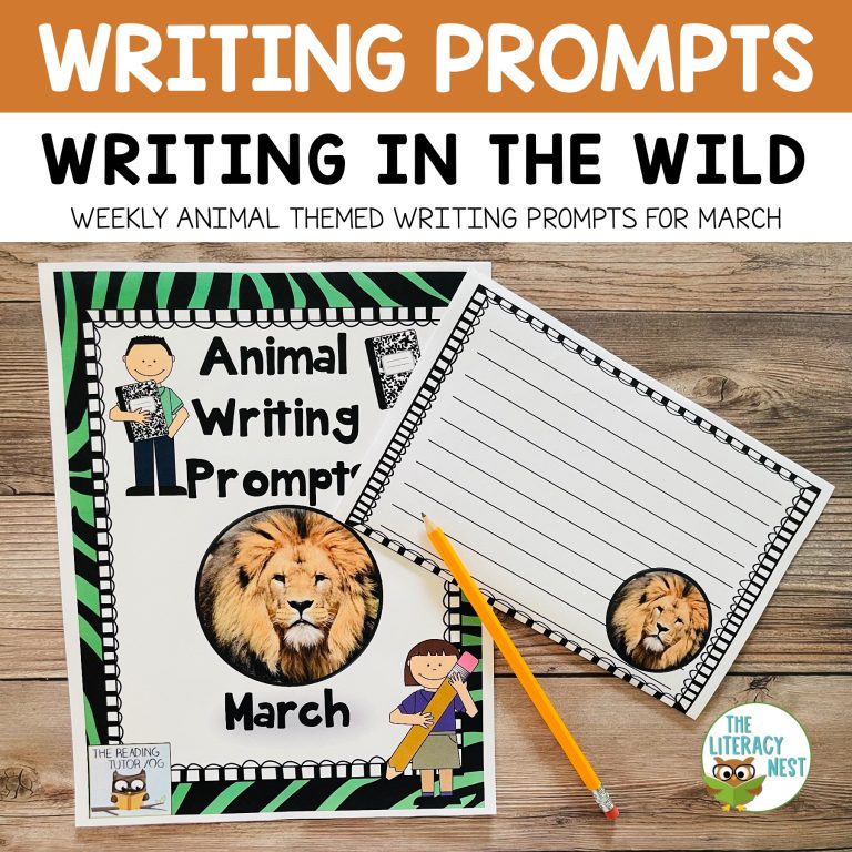 March Literacy Centers | Animal Picture Writing Prompts Activities