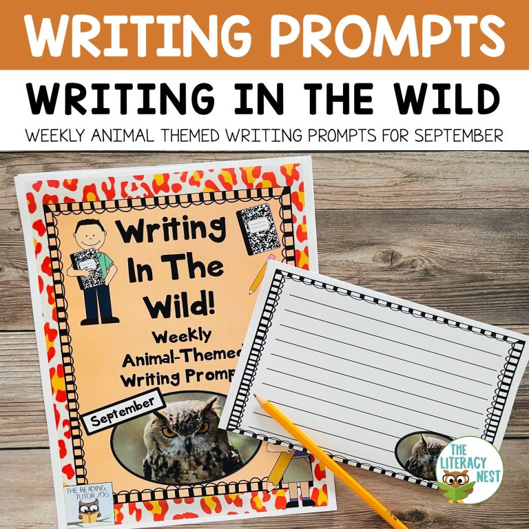 Literacy Centers for September | Weekly Writing Prompts Animal Themed Activities