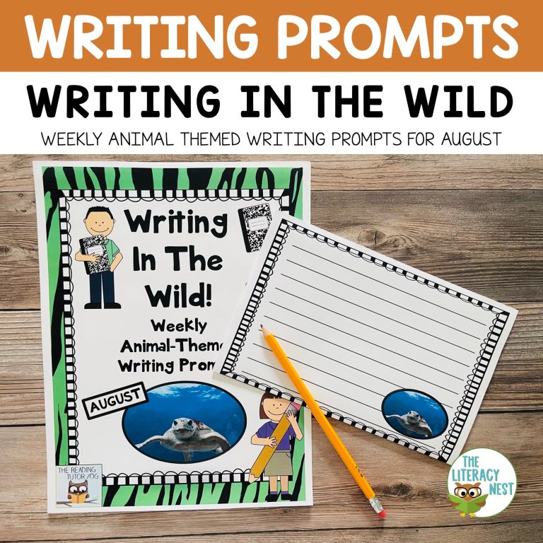 Animal Picture Prompts Literacy Activities for August Literacy Centers