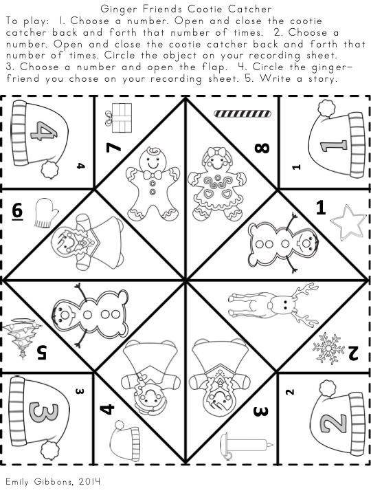 This is a sample page from the Writing Activities: Holiday Cootie Catcher Stories product.