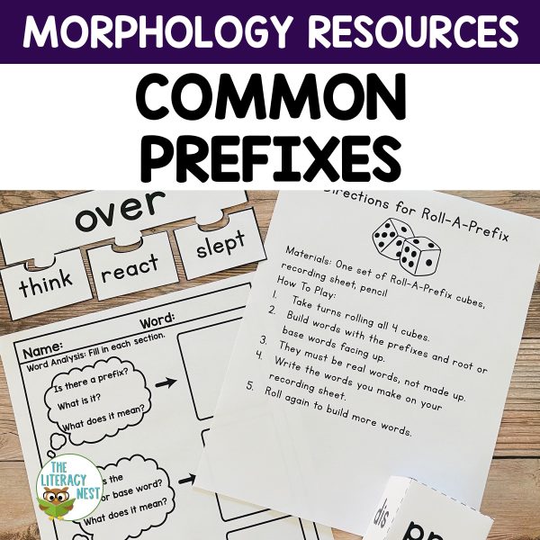 This common prefixes morphology Orton-Gillingham resource introduces the 20 most common prefixes in the English language.