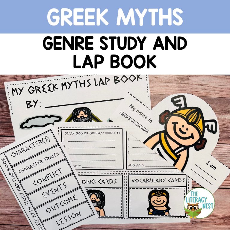 Greek Mythology Literacy Activities, Graphic Organizers and Lapbook