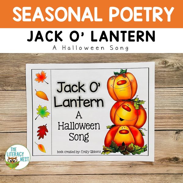 This image features a sample of the Halloween song book freebie for Jack O Lantern freebie.