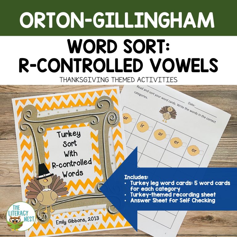 R-Controlled Vowels: Thanksgiving | Holiday Turkey Word Sort Activities