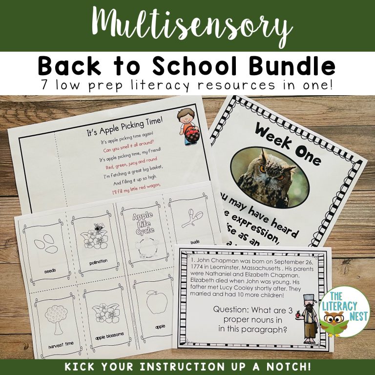 Literacy Centers: Back To School | Low Prep Literacy Printables Activities