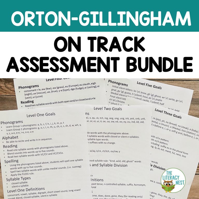 Orton-Gillingham Diagnostic Assessment BUNDLE with scope and sequence
