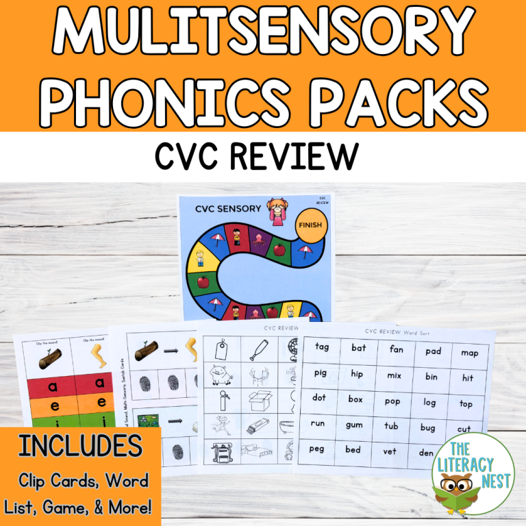 CVC Phonics Activities for Orton-Gillingham Lessons