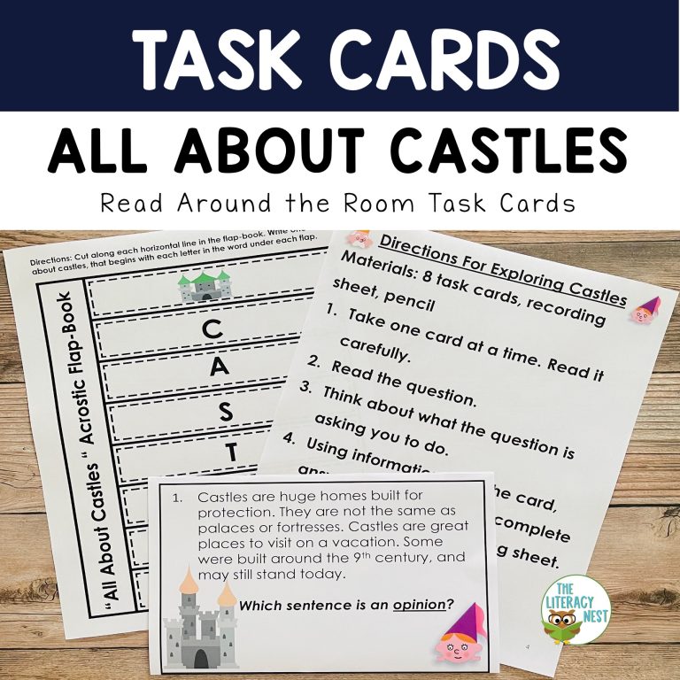Nonfiction Task Cards: Castles – Read Around the Room Nonfiction Literacy Activity