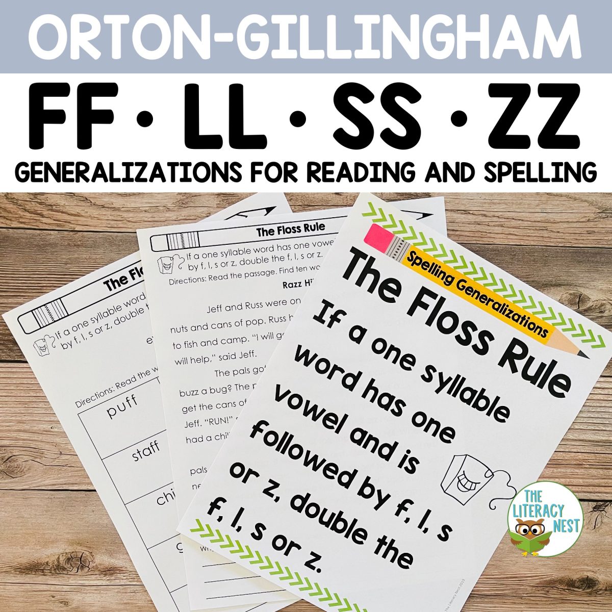 The Floss Rule Spelling Rules for OrtonGillingham Lessons The