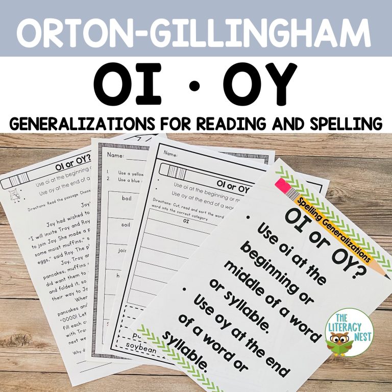 OI and OY Spelling Rules for Orton-Gillingham Lessons