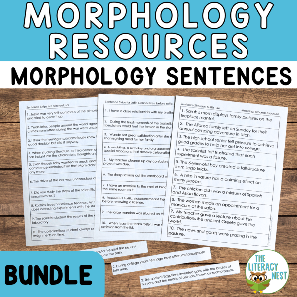 Morphology Sentences for Prefixes, Suffixes, Roots, Greek Forms