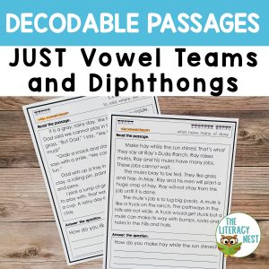 Vowel Teams Vowel Diphthongs Decodable Reading Passages