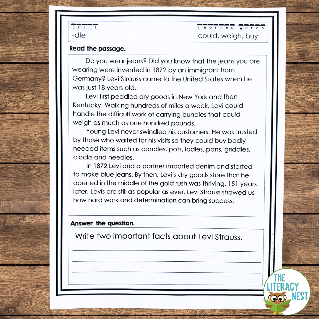 Decodable Passages for Consonant + LE Syllables - Image 4