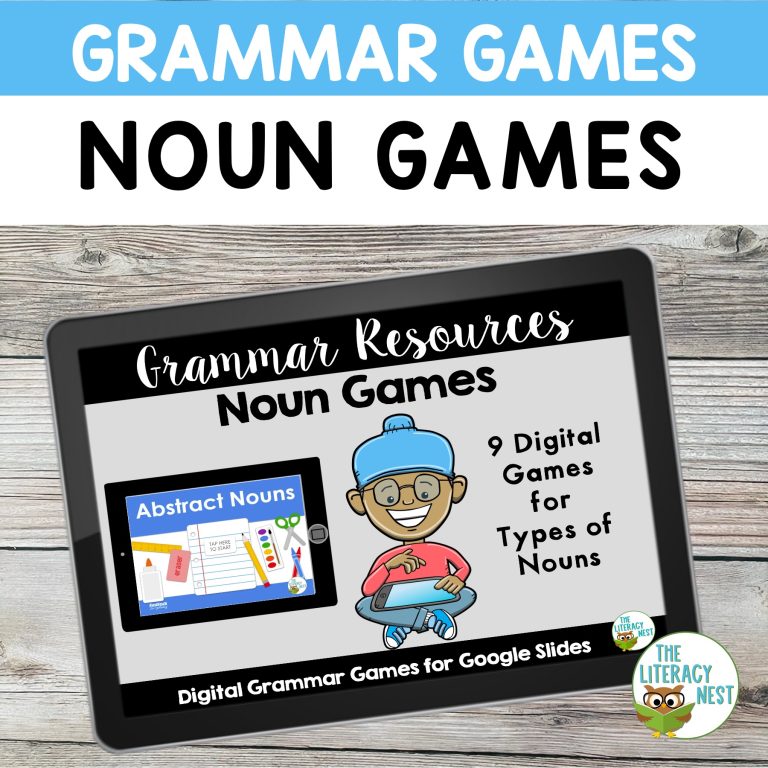 This image features a sample of the Parts of Speech Games for Nouns product.