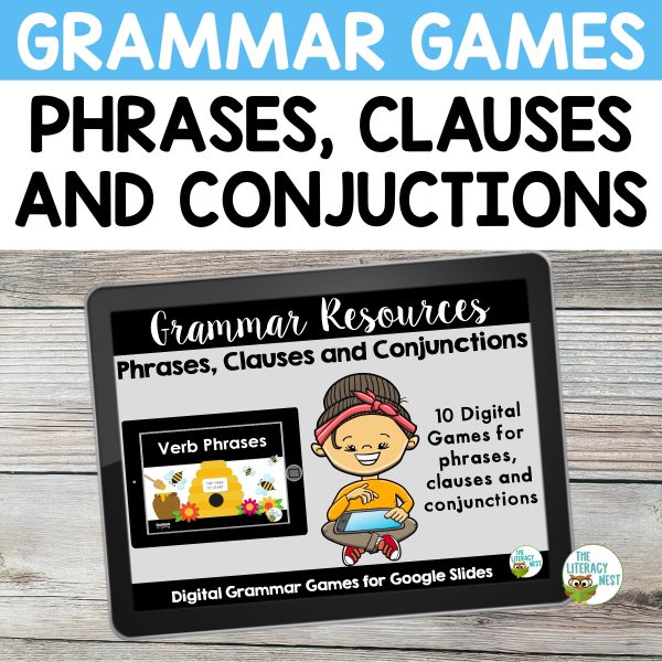 This is a sample image from our Phrases Clauses and Conjunctions Grammar Games